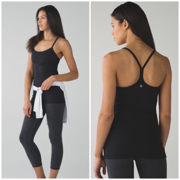 Lululemon black power Y yoga tank top 6